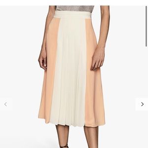 Reiss Abigail Colour Block Midi Pleated Skirt
